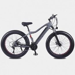 AHIN 26'' Electric Bike, Electric Bicycle, E-Bike, Brushless Motor, Mechanical Disc Brake, 27-Speed Transmission, Can Monitor Riding Data, with Rechargeable Taillights,Gray