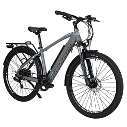 AKEZ Electric Mountain Bike AKEZ 27.5’’ Electric Bikes for Adults Men, 250W E-bike for Men with 12.5Ah Removable Lithium-Ion Battery Electric Mountain Dirt Bikes with BAFANG Motor and Shimano 7 Speed Gear (gray)