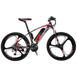 Alqn Bike Alqn Adult Electric Mountain Bike, 250W Snow Bikes, Removable 36V 10Ah Lithium Battery for, 27 Speed Electric Bicycle, 26 inch Magnesium Alloy Integrated Wheels, Red