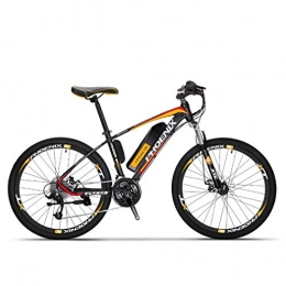Alqn Bike Alqn Adult Electric Mountain Bike, 250W Snow Bikes, Removable 36V 10Ah Lithium Battery for, 27 Speed Electric Bicycle, 26 inch Wheels, Orange
