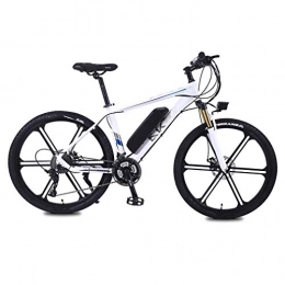AMGJ 26 Inch Electric Bike, with LED Headlights and 3 Modes 350W/36V Removable Charging Lithium Battery for Sports Outdoor Cycling Work Out And Commuting,White,10AH/35KM