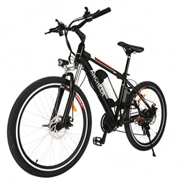 Ancheer Electric Mountain Bike ANCHEER Electric Mountain Bike, E-bike Citybike Commuter Bike, 36V Removable Lithium Battery 250 W Motor, Shimano 21 Speed Gear (Classic_Black)