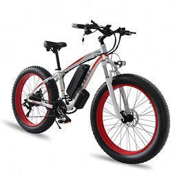 AORISSE Electric Mountain Bike AORISSE Electric Bike, Adult 26" 21 Speed Fat Tire Bike 48V 13AH Battery Electric Bicycle Snow Beach Mountain Ebike Throttle & Pedal Assist, White Red