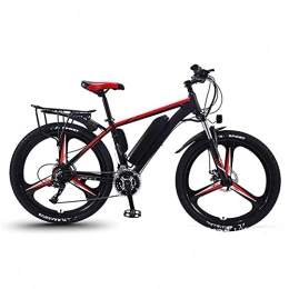 AYHa Bike AYHa Adult Mountain Electric Bike, 350W Motor 26" Electric Off-Road Bike with Removable 36V 8 / 10 / 13Ah Lithium-Ion Battery 27 Speed Dual Disc Brakes with Rear Seat Unisex, Black red, B 36V10AH