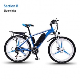 AYHa Electric Mountain Bike AYHa Adult Mountain Electric Bike, 350W Motor 26" Electric Off-Road Bike with Removable 36V 8 / 10 / 13Ah Lithium-Ion Battery 27 Speed Dual Disc Brakes with Rear Seat Unisex, White Blue, A 36V10AH