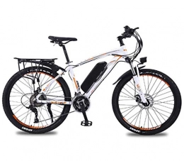 AYHa Bike AYHa Electric Mountain Bike, 26'' City Electric Bicycle for Adults with Removable 36V 8Ah / 10Ah / 13 Ah Lithium-Ion Battery 27 Speed Shifter Aluminum Alloy Frame Unisex, White Orange, 10AH