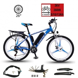 AZUOYI Bike AZUOYI 26 Inch Electric Bike Electric Mountain Bike with Removable 36V 13AH Lithium-Ion Battery 350W Motor 21 Speed Gear, Blue, 10Ah65Km