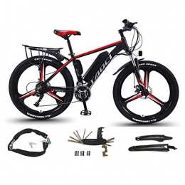 AZUOYI Bike AZUOYI 26 Inch Electric Bike Electric Mountain Bike with Removable 36V 13AH Lithium-Ion Battery 350W Motor 21 Speed Gear, Red, 13Ah80Km