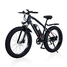 Bluniza Bike Bluniza 26” Electric Mountain Snow Bike - Fat Tire Bicycle Powerful Motor Electric Bicycle with 48V 12AH Lithium Battery, Beach Mountain E-bike, 7 Speed Transmission Gears for Adults - Assembled