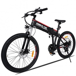 Buyi-World Electric Bicycle Mountain Bike 26" E-Bike 250W with 36V 8Ah Battery, 28 km / h (with European Plug + UK Plug) Black