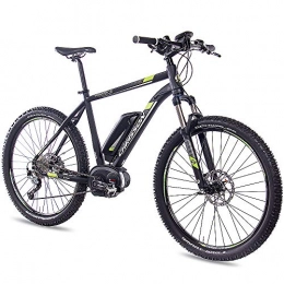 CHRISSON Electric Mountain Bike Chrisson 27.5 Inch E-Bike Mountain Bike E-Mounter 1.0 Black 44 cm Electric Bicycle Pedelec for Men and Women with Performance Line Motor 250 W 63 Nm Intuvia Computer and 4 Driving Modes