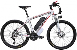 Clothes Electric Mountain Bike CLOTHES Electric Mountain Bike, 26'' Electric Mountain Bike Brushless Gear Motor Large Capacity (48V 350W 10Ah) 35 Miles Range And Dual Disc Brakes Alloy Electric Bicycle, Bicycle (Color : White Red)