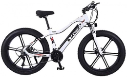 Clothes Electric Mountain Bike CLOTHES Electric Mountain Bike, Electric Bike Mountain Bicycle for Adult City E-Bike 26 Inch Light Portable 350W High Speed Electric Mountain Bike E-Bike Three Working Modes, Bicycle (Color : White)