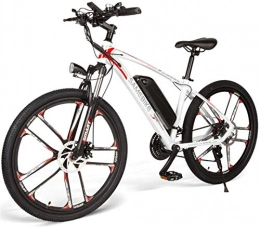 Clothes Bike CLOTHES Electric Mountain Bike, Electric Mountain Bike 26" 48V 350W 8Ah Removable Lithium-Ion Battery Electric Bikes for Adult Disc Brakes Load Capacity 100 Kg, Bicycle (Color : White)
