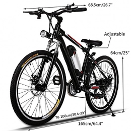 Cooshional Electric Mountain Bike Cooshional Electric Mountain Bike, 26 Inch Updated E-bike High Speed Gear Motors Bicycle with Removable Large Capacity Lithium-Ion Battery and Battery Charger (UK STOCK)