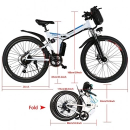 Cooshional Electric Mountain Bike for Men, 26 Inch Wheel Folding Bike with Large Capacity Lithium-Ion Battery, Premium Full Suspension and Shimano Gear 250W 36V (UK STOCK)