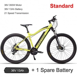 cuzona Electric Mountain Bike cuzona 29 350W Electric Mountain Bike 21 Speed Pedal Assist Bicycle adopt Disc Brakes 36V 13Ah High Efficiency Lithium Battery-Yellow_Plus