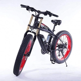 CXY-JOEL Electric Mountain Bike CXY-JOEL 26 inch Fat Tire 350W Electric Bike Mountain Bike Beach Cruiser, Removable 48V 10Ah Lithium Ion Battery-Red, Red