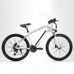 CXY-JOEL Electric Mountain Bike CXY-JOEL Mountain Electric Bicycle, 26 inch Adult Travel Electric Bicycle 350W Brushless Motor 48V 10Ah Removable Lithium Battery Front Rear Disc Brake 27 Speed, Black, White