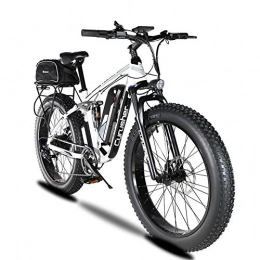Cyex Bike Cyex XF800 26inch Fat Tire Electric Bike 1000W 48V Snow E-Bike Shi-ma-no 7 Speeds Beach Cruiser Mens Women Mountain e-Bike Pedal Assist Lithium Battery Hydraulic Disc Brakes (white)