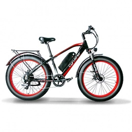 Cyrusher Electric Mountain Bike Cyrusher XF650 Electric Bike 1000W Mountain Bike 26 * 4inch Fat Tire Bikes 7 Speeds Ebikes for Adults with 13Ah Battery (Red-1)