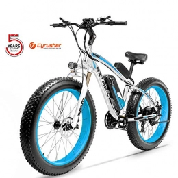 Cyrusher Electric Mountain Bike Cyrusher XF660-1000W Electric Bike 26 '' 4.0 Fat Tire Mountain Ebike 48V 13ah bike with Lithium-Ion Battery(Blue)