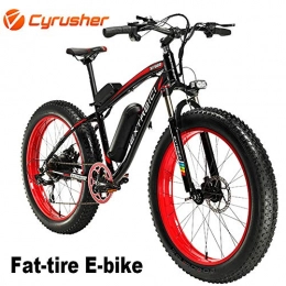 Cyrusher Electric Mountain Bike Cyrusher XF660-500W Mountain Bike Electric Bike 26 '' 4.0 Fat Tire Mountain Ebike 48V 13ah bike with Lithium-Ion Battery(Red)