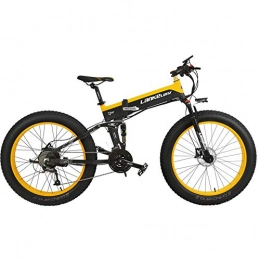Cyrusher Electric Mountain Bike Cyrusher XT750 Plus Electric Bike Mens Bike 27 Speeds Fat Tire Ebike 48V 500w Folding Mountain bike 26inch Bicycle Power Electric Lithium Battery with Disc Brake and Full Suspension Fork