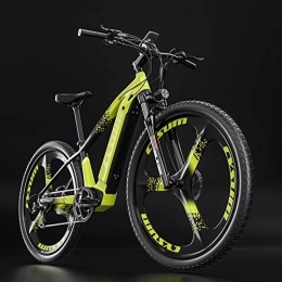 cysum Electric Mountain Bike cysum CM520 Electric Bike for Men, 29 Inch Adult Electric Mountain Bike, 48V 14Ah Lithium Battery, Shimano 7 Speed ​​Road Mountain ebike, Hydraulic Disc Brake System (Green-black)