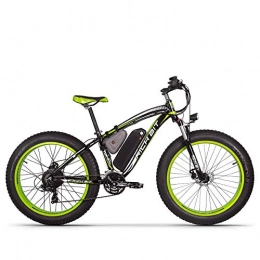 cysum Bike Cysum Electric Bicycle 1000W RT022 Electric Bicycle 48V*17Ah Lithium Battery, 4.0 inches (10cm) fat tire Bicycle ATV, Suitable for 165-195cm People. (Black-Green)