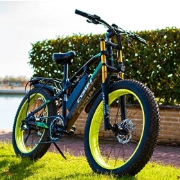 cysum Bike cysum Electric Bike CM900 Electric Mountain Bike for Adult Man 26'' Fat Tire E-Bike 48v / 17 Lithium Battery (900 plus green)