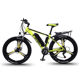 DDFGG Electric Mountain Bike DDFGG Adult electric bicycles, men's mountain bikes, magnesium alloy bicycles all-terrain bikes, 26-inch 36V 350W replaceable lithium-ion battery electric bicycles, yellow, B, 8AH