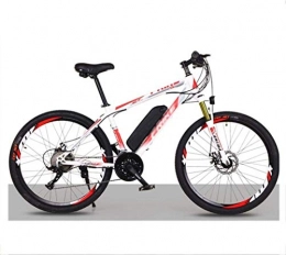 Dirty hamper Bike Dirty hamper Mountain Bike Electric Mountain Bike 26 Inch Lithium Battery Bicycle Adult 21 Variable Speed Off-road Power Bicycle 36V Hybrid Bicycle (Color : W red, Size : 26inch)