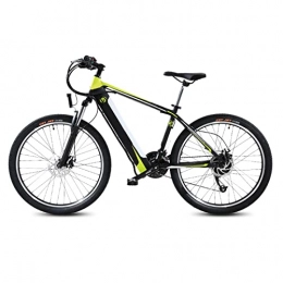 HMEI Electric Mountain Bike EBike Electric Bicycle for Adults 26 Inch E Bike 48V 10ah Lithium Battery Hidden In Frame 15.5 Mph 240W 27-Speed Urban Electric Bicycle for Adults (Color : Black green)