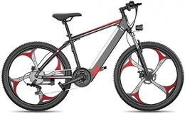 RDJM Electric Mountain Bike Ebikes, 26'' Electric Mountain Bike Fat Tire E-Bike Sports Mountain Bikes Full Suspension with 27 Speed Gear And Three Working Modes, Disc Brakes, for Outdoor Cycling Travel Work Out (Color : Red)