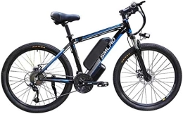 RDJM Electric Mountain Bike Ebikes, 26 In Electric Bike for Adult 48V10AH350W High Capacity Lithium Battery with Battery Lock 27 Speed Mountain Bicycle with LCD Instrument and LED Headlights Commute E-bike ( Color : Black Blue )