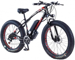 RDJM Electric Mountain Bike Ebikes, 26 Inch Fat Tire Electric Bike 48V 1000W Motor Snow Electric Bicycle With 21 Speed Mountain Electric Bicycle Pedal Assist Lithium Battery Hydraulic Disc Brake ( Color : Black , Size : 36V8AH )