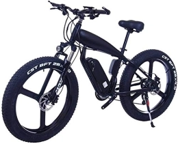 RDJM Electric Mountain Bike Ebikes, Electric Bicycle For Adults - 26inc Fat Tire 48V 10Ah Mountain E-Bike - With Large Capacity Lithium Battery - 3 Riding Modes Disc Brake (Color : 10Ah, Size : Black-B)