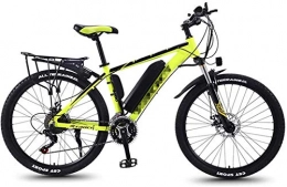 RDJM Electric Mountain Bike Ebikes, Electric Mountain Bikes for Adults, All Terrain Commute Sports Mountain Bike Full Suspension 350W Rear Wheel Motor, 26'' Fat Tire E-Bike 27 MTB Ebikes for Men Women (Color : Yellow)