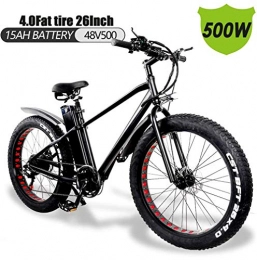 EJOYDUTY E Bike Electric Cycle,26inch 48V Mens Mountain Beach Snow Bike, Electric Bicycle, 4.0 Fat Tire Electric Bike 5 Speed Booster with Far and Near Lights, Cruise, Mobile Phone Stents