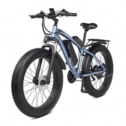 Electric oven Electric Mountain Bike Electric Bike 1000W for Adults 26 Inch Fat Tire Electric Bike Aluminum Alloy Outdoor Beach Mountain Bike Snow Bicycle Cycling (Color : Blue)