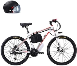 RDJM Bike Electric Bike, 26" 500W Foldaway / Carbon Steel Material City Electric Bike Assisted Electric Bicycle Sport Mountain Bicycle with 48V Removable Lithium Battery, Black, 8AH ( Color : White , Size : 10AH )