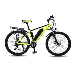 AHIN Electric Mountain Bike Electric Bike, 26'' Electric Bicycle, E-Bike for Adults, 27 Speed Shifter, with Removable Battery, Mechanical Disc Brakes, Spoke Wheels, Three Riding Modes, Yellow, 10AH battery