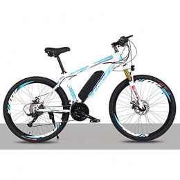 xiaomubiao Electric Mountain Bike Electric Bike 26" Electric Mountain Bike for Adults, Ebike with 36V 8Ah Removable Lithium-ion Battery, 27-speed 250W Motor 30 km / helectric bikes for adults-White_blue