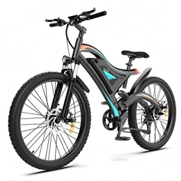 bzguld Electric Mountain Bike Electric bike 26" Fat Tire Adult Electric Bicycles 48V 15Ah Removable Lithium Battery Beach Mountain 28MPH E-Bike for Adults with Suspension Fork Aluminium Frame 500W Motor E Bike