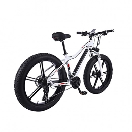 Bewinch Electric Mountain Bike Electric Bike, 26 Inch Electric Bikes for Adults Mountain Bike with 350W Motor, 36V / 10Ah Removable Battery, 27 Speed Gears, Double Disc Brakes, White, 26 inch