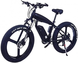 CASTOR Bike Electric Bike 26inch Fat Tire Electric Bike 48V 10Ah / 15Ah Large Capacity Lithium Battery City Adult Ebikes 21 / 24 / 27 / 30 Speeds Electric Mountain Bicycle (Color : 15Ah, Size : BlackB)