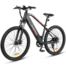 Ctrunit Electric Mountain Bike Electric Bike, 27.5 Fat Tires Electric Mountain Bikes with 48V 13AH Removable Battery, Portable Smart Electric Bicycle, 3 Riding Modes City EBike with TFT Color LCD Display Commuter E-Bikes (Black)