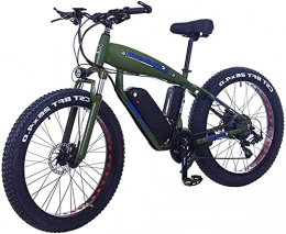 CASTOR Electric Mountain Bike Electric Bike 48V 10AH Electric Bike 26 X 4.0 Inch Fat Tire 30 Speed E Bikes Shifting Lever Electric Bikes For Adult Female / Male For Mountain Bike Snow Bike (Color : 15Ah, Size : Dark green)