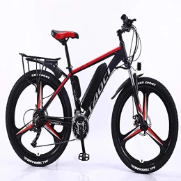 XXL-G Electric Mountain Bike Electric Bike Electric Mountain Bike 350W Electric Bicycle, Adults Ebike with Removable 10Ah Battery, Professional 27 Speed Gears, Black red